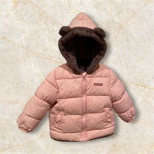 Girls size 9-12 months thermal fleece pink winter coat.